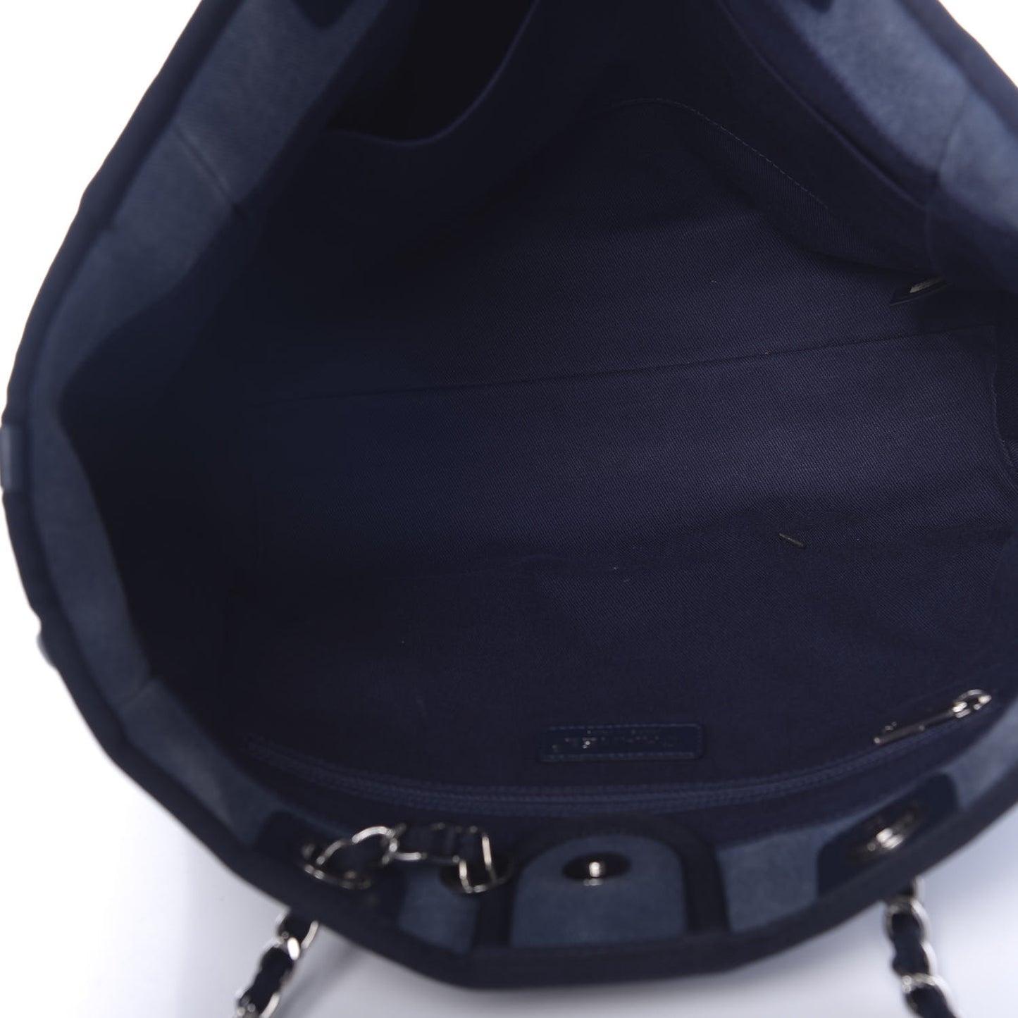 Canvas Sequin Small Deauville Tote Navy