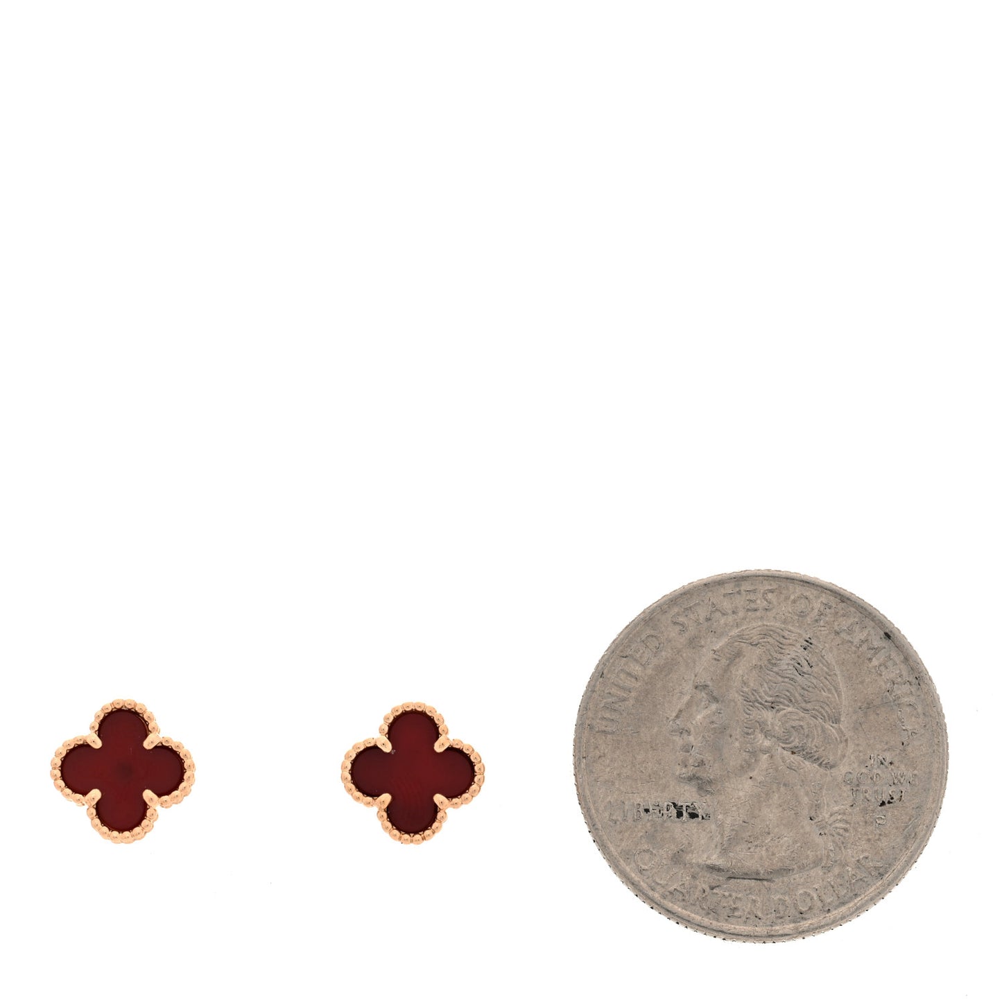 18K Rose Gold Carnelian Sweet Alhambra Earrings