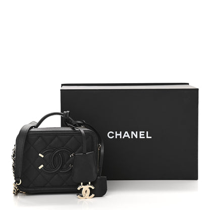 Chanel Caviar Quilted Small CC Filigree Vanity Case Black 11 of 11