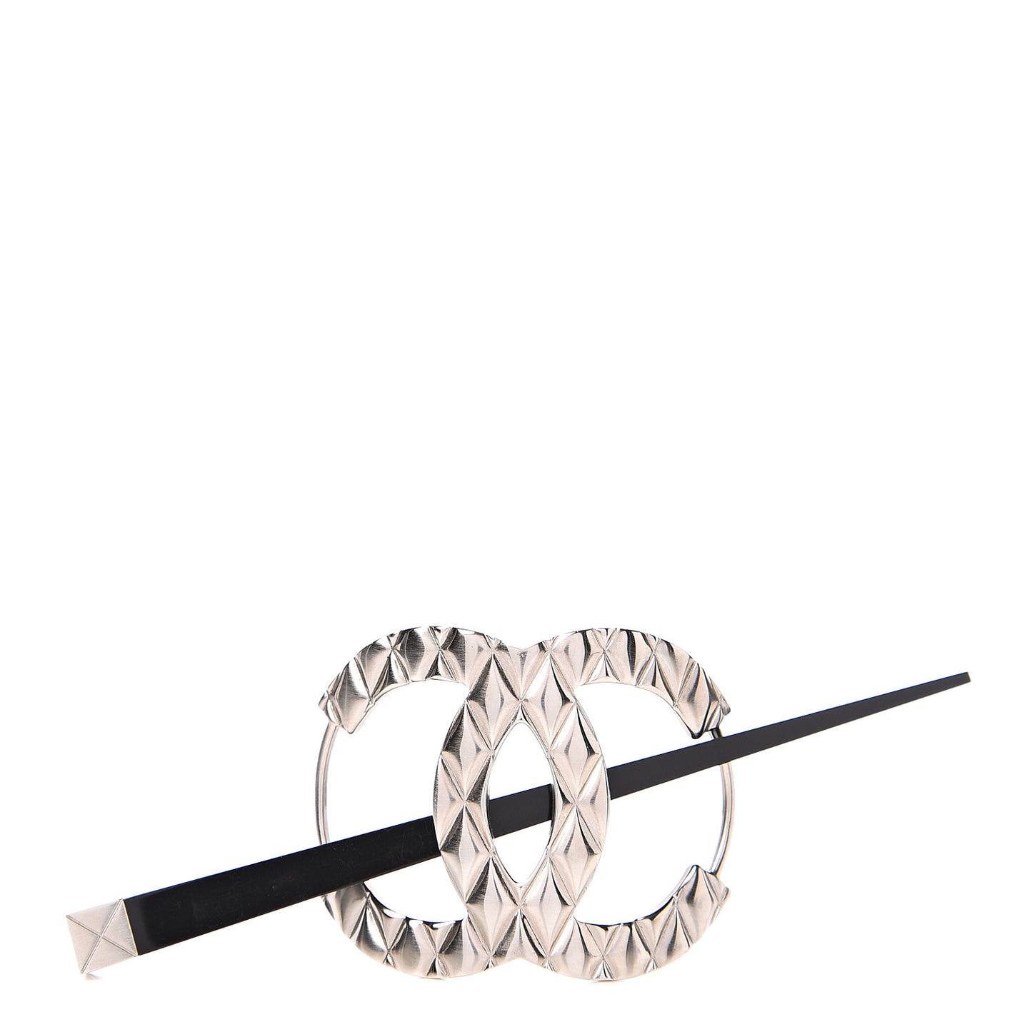 Quilted CC Hair Pin Gold