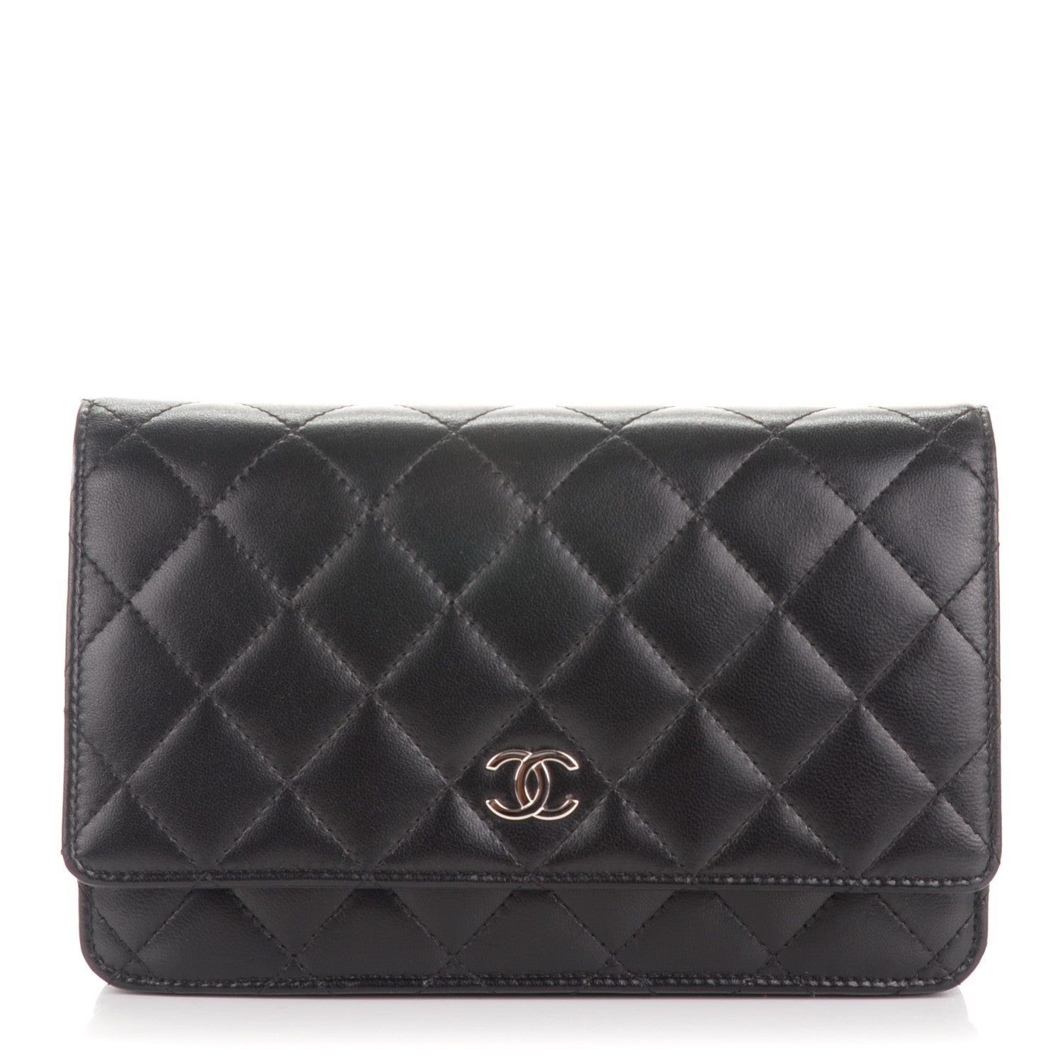 Chanel Lambskin Quilted Wallet On Chain WOC Black 1 of 8