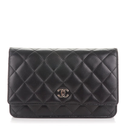 Chanel Lambskin Quilted Wallet On Chain WOC Black 1 of 8
