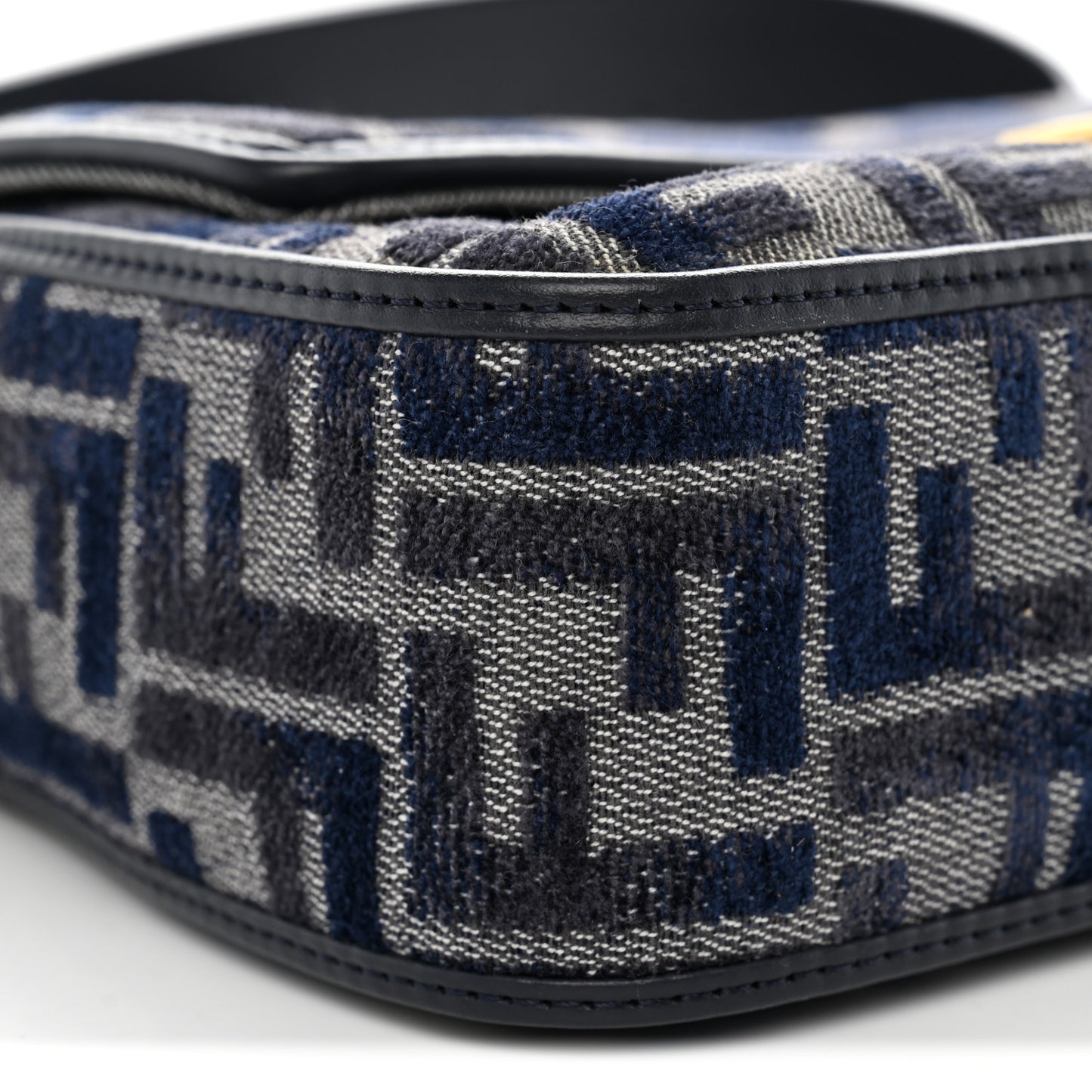 Chenille FF Embroidered Baguette Dark Blue Grey