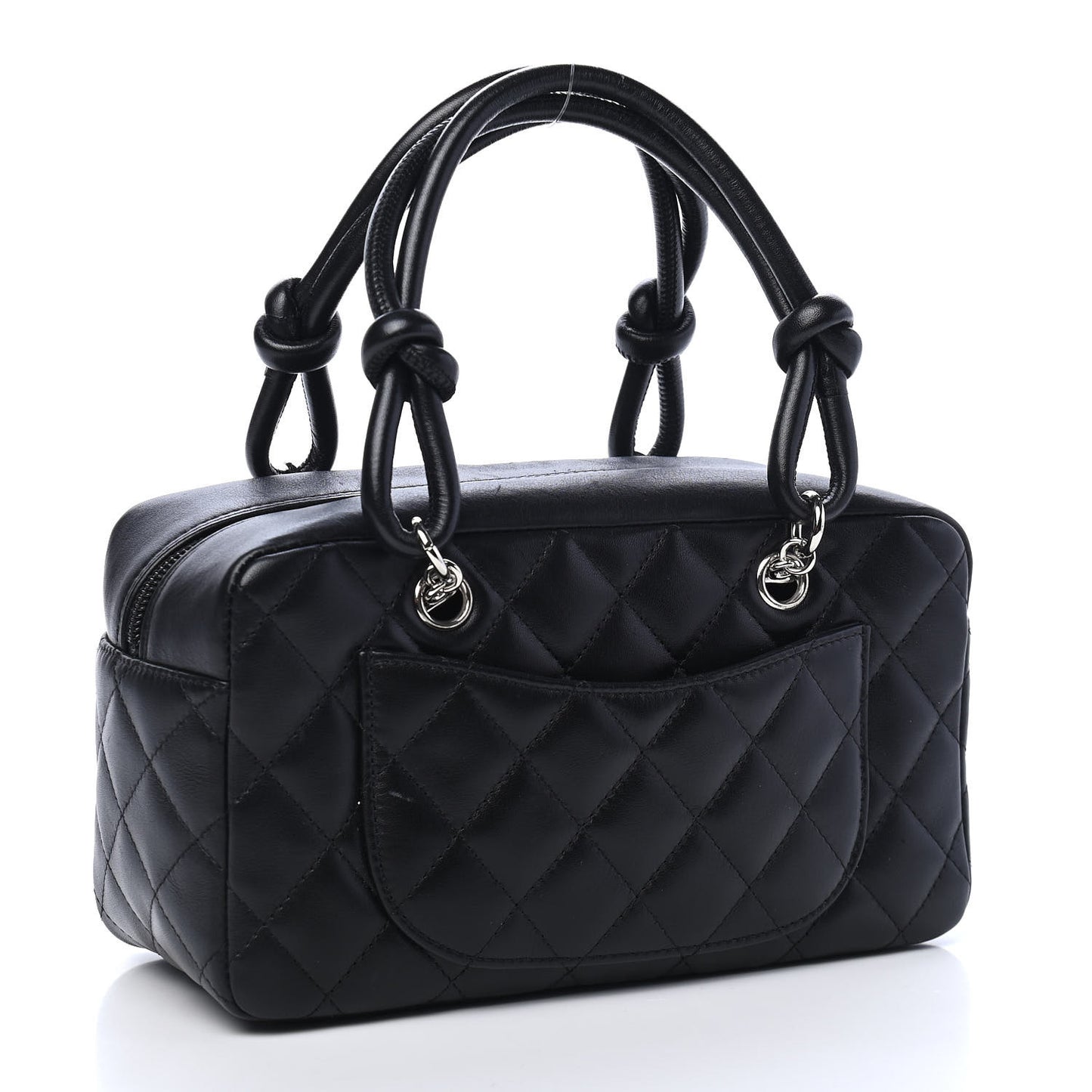 Calfskin Quilted Small Cambon Bowler Black