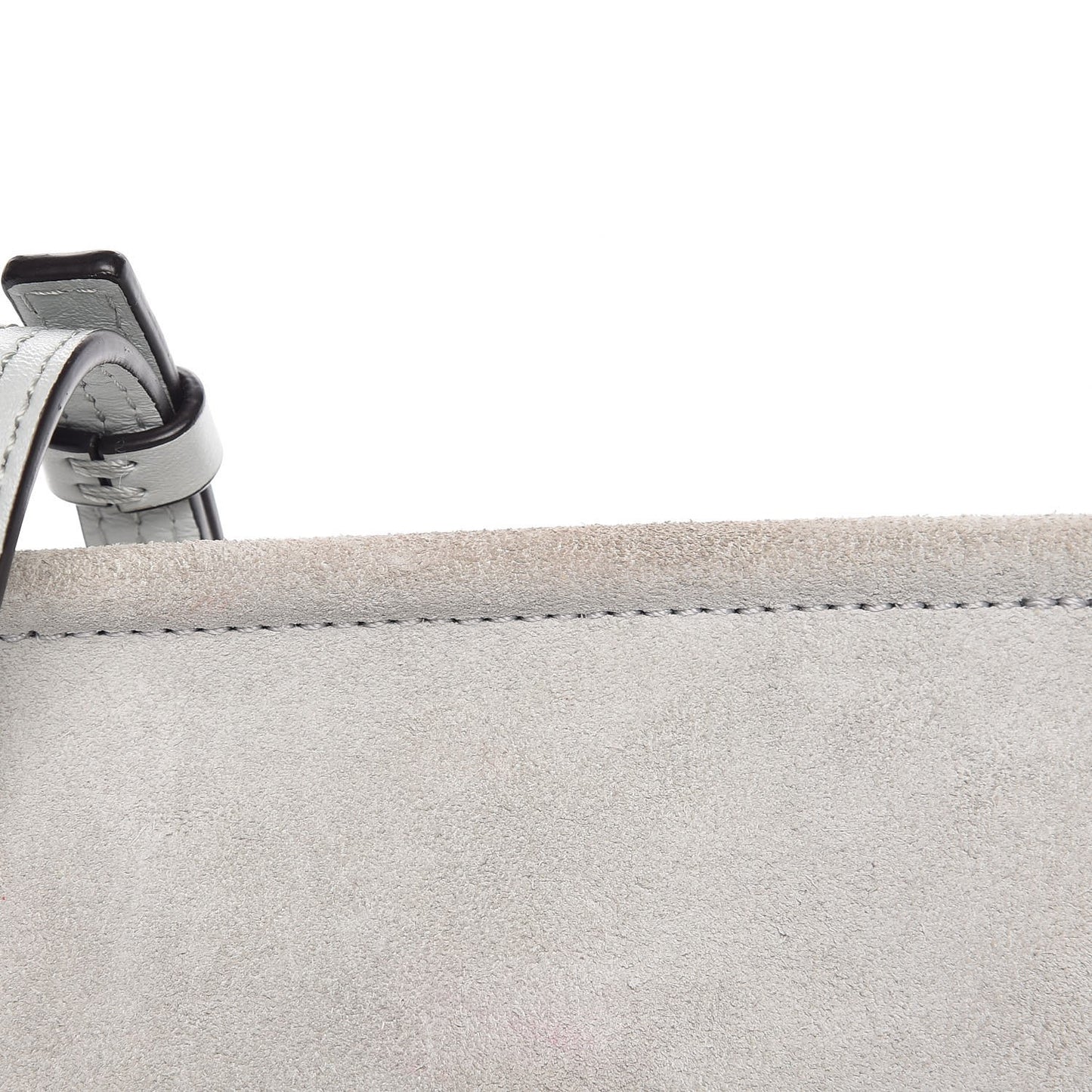 Suede Calfskin Mini Faye Bracelet Bag Airy Grey