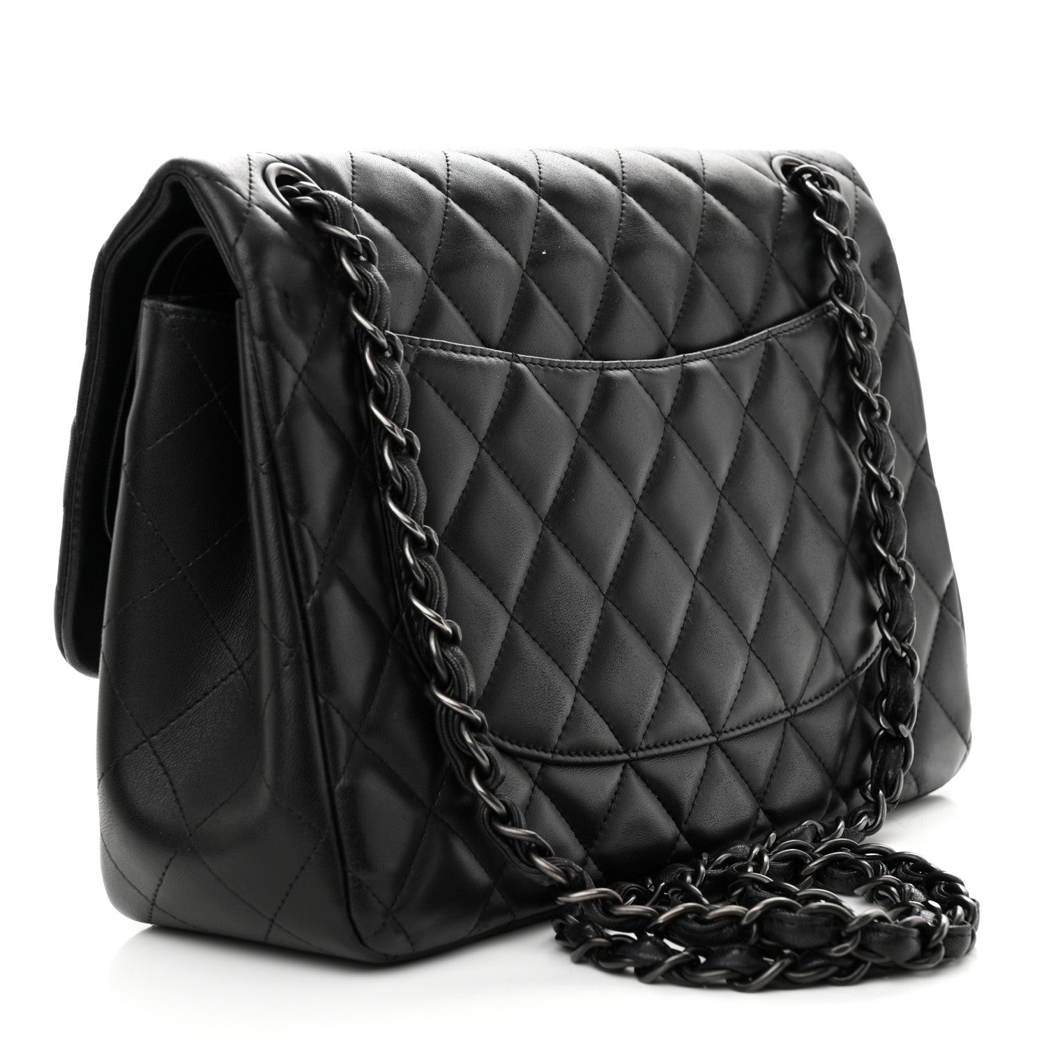 Chanel Lambskin Quilted Jumbo Double Flap So Black 3 of 13