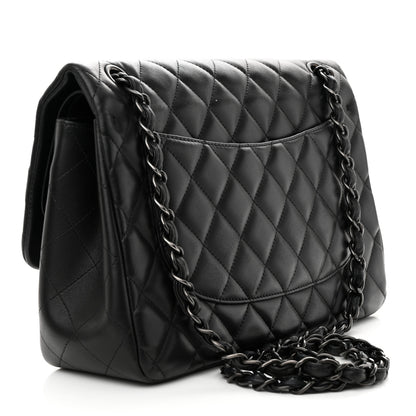 Chanel Lambskin Quilted Jumbo Double Flap So Black 3 of 13