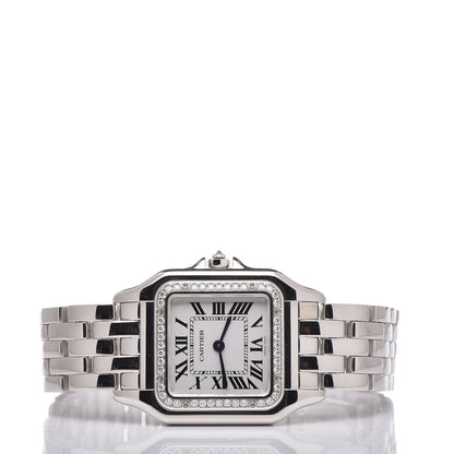 Cartier 18K White Gold Diamond 27mm Panthere Quartz Watch 3 of 9