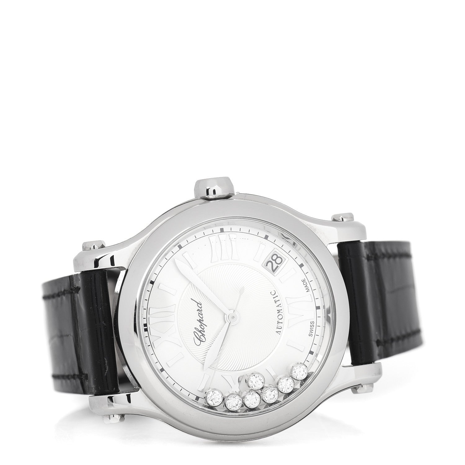 Chopard Stainless Steel Alligator 7 Diamond 36mm Happy Sport Automatic Watch 2 of 5