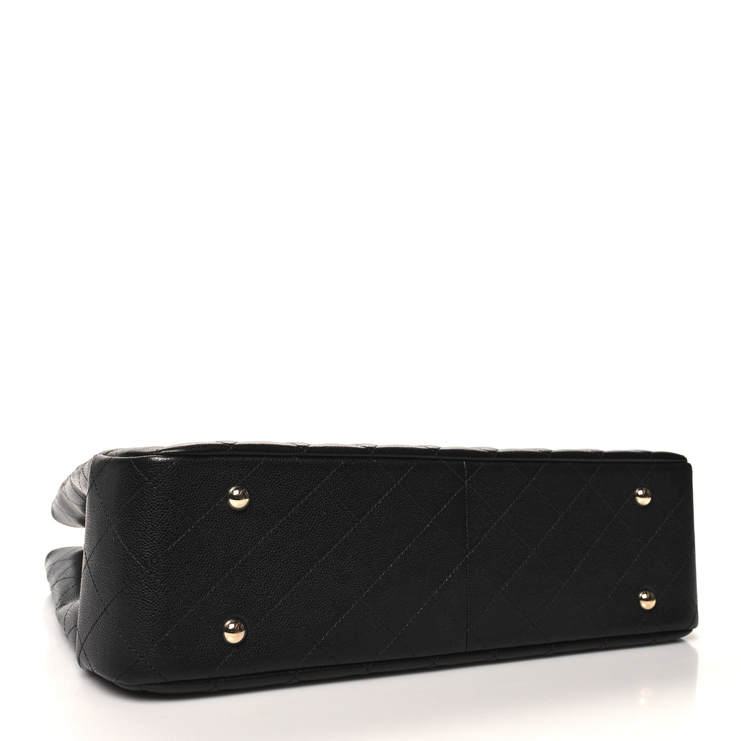 Caviar Quilted Large Shopping Tote Black