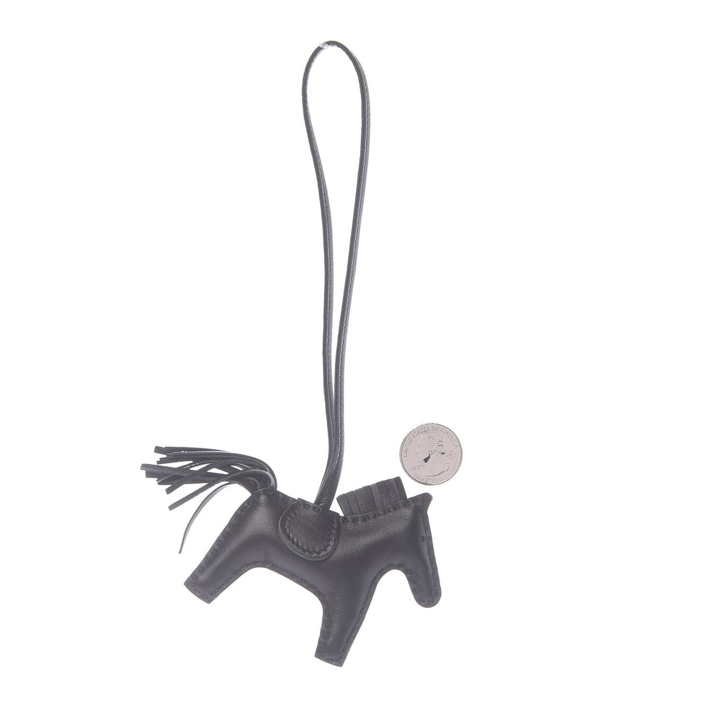 Milo Lambskin Grigri Rodeo Horse Bag Charm PM So Black