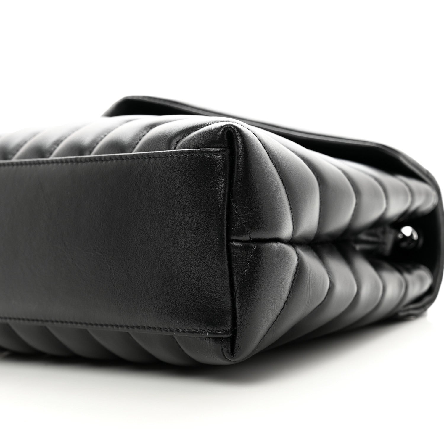 Saint Laurent Calfskin Y Quilted Monogram Monochrome Small Loulou Chain Satchel Black 11 of 12