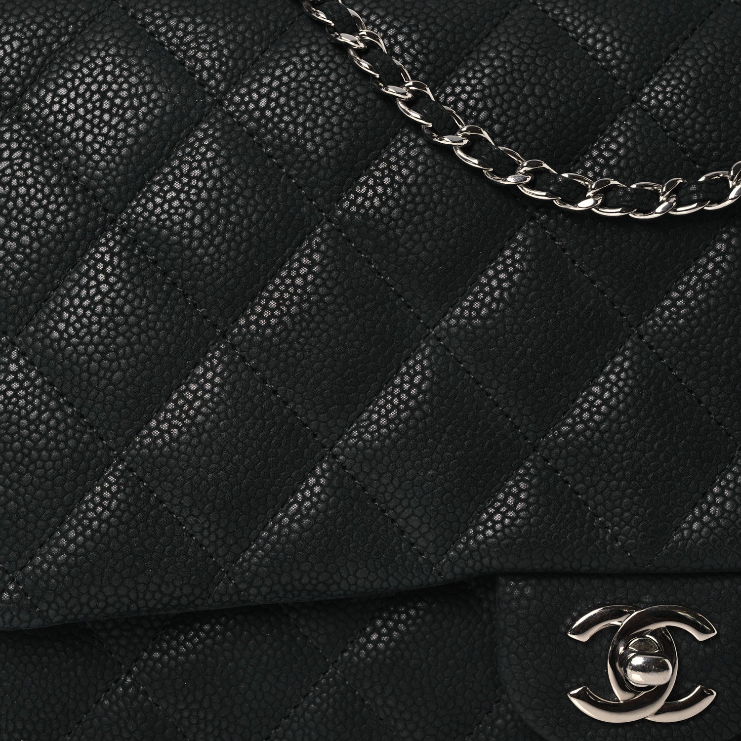 Chanel Iridescent Caviar Quilted Clutch With Chain Flap Black 9 of 11