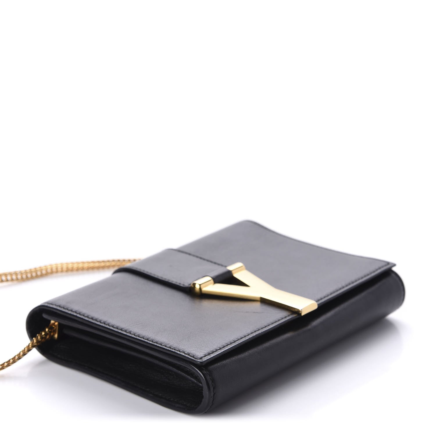 Saint Laurent Calfskin Mini Y Ligne Crossbody Pochette Bag Black 4 of 12