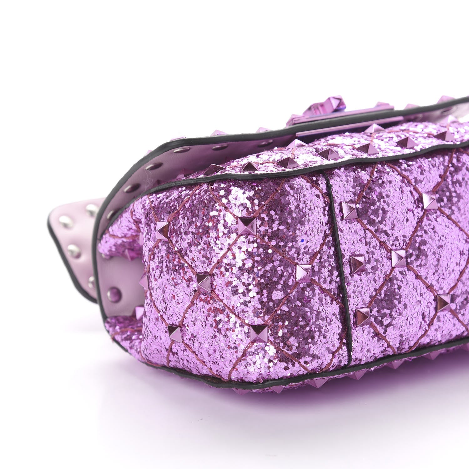 Valentino Garavani Glitter Micro Rockstud Spike Shoulder Bag Water Lilac 6 of 10