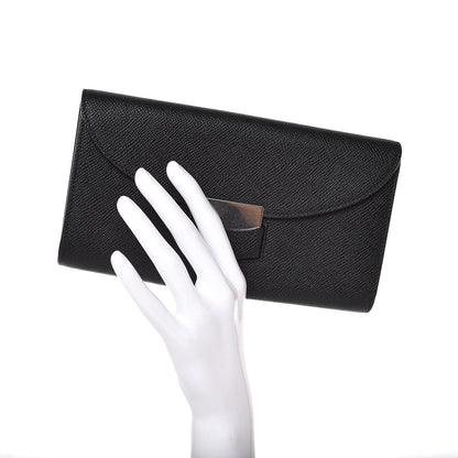 Celine Grained Calfskin Large Trotteur Multifunction Flap Wallet Black 2 of 6