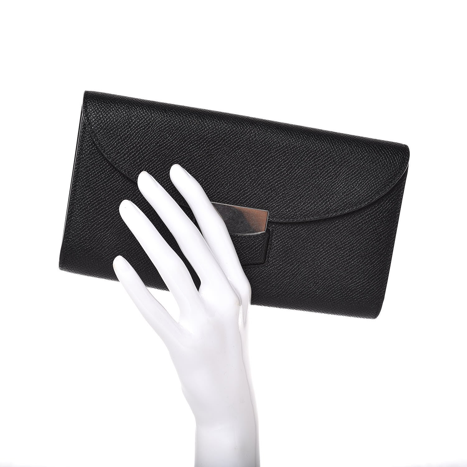 Celine Grained Calfskin Large Trotteur Multifunction Flap Wallet Black 2 of 6