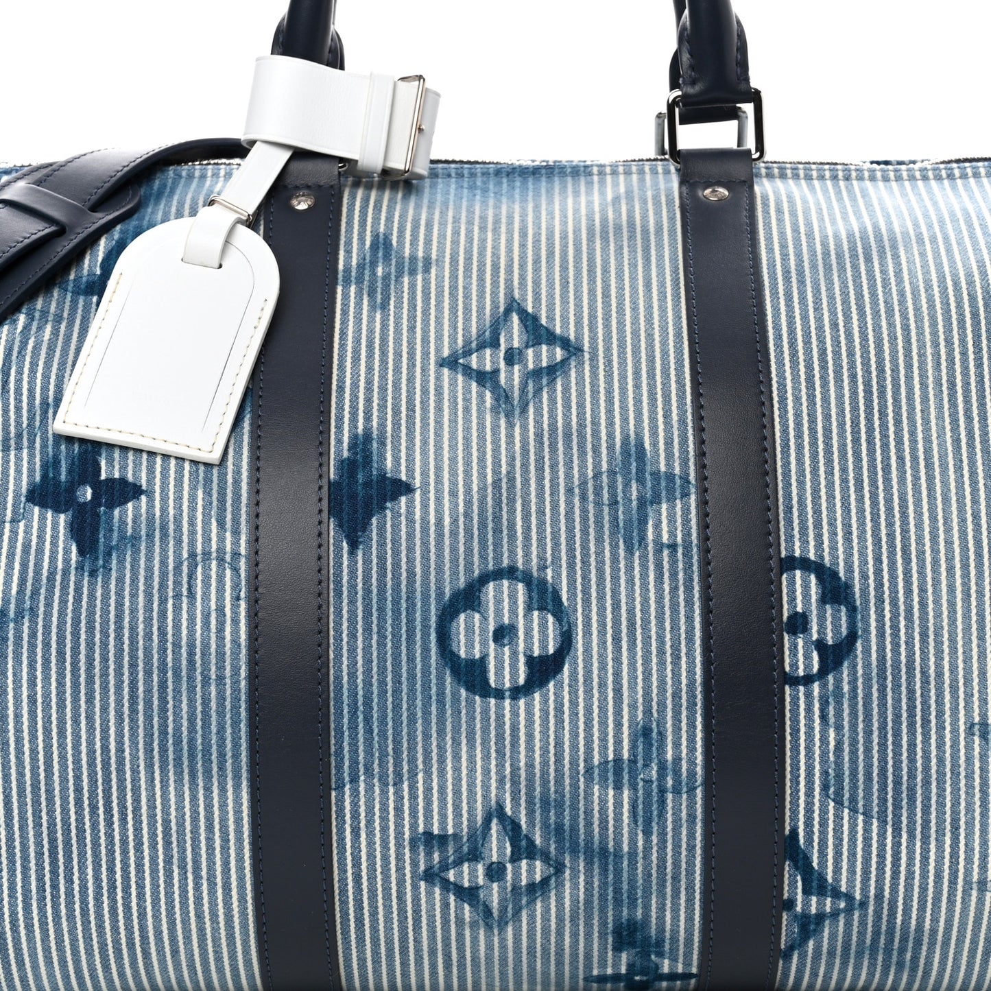 Monogram Watercolor Keepall Bandouliere 50 Hickory Stripes Denim