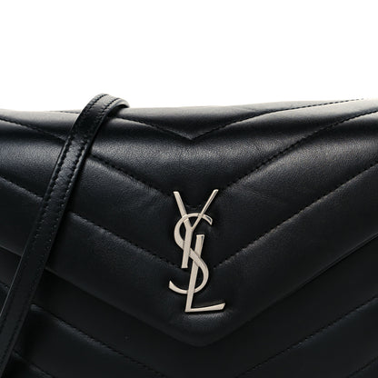 Saint Laurent Calfskin Y Quilted Monogram Toy Loulou Crossbody Bag Black 9 of 12