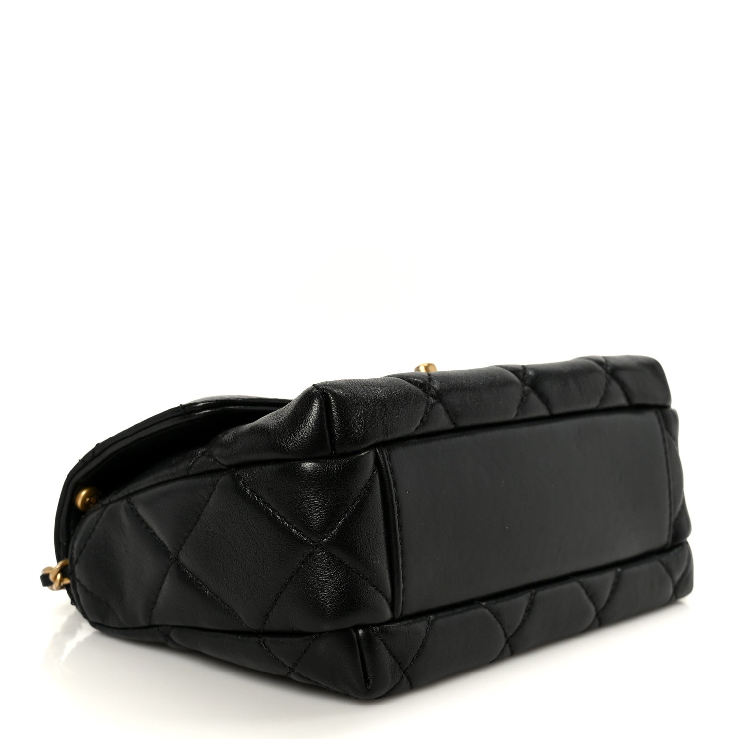 Chanel Shiny Lambskin Quilted Mini Pearl Logo Flap Black 4 of 10