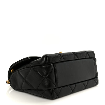 Chanel Shiny Lambskin Quilted Mini Pearl Logo Flap Black 4 of 10