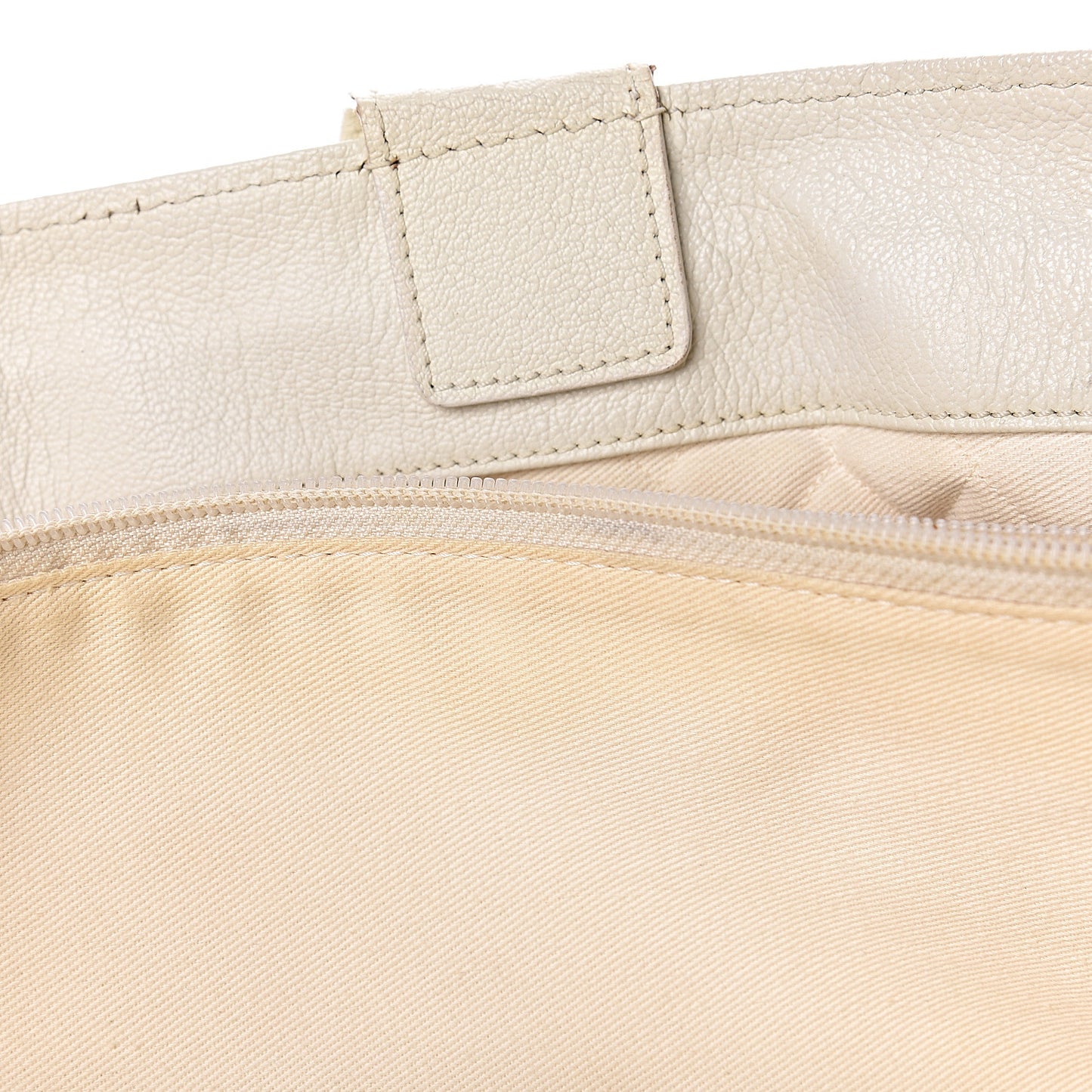 Goatskin Perforated Large CC Tote White