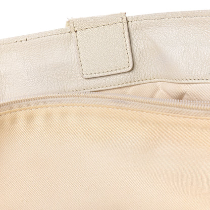 Chanel Goatskin Perforated Large CC Tote White 8 of 22
