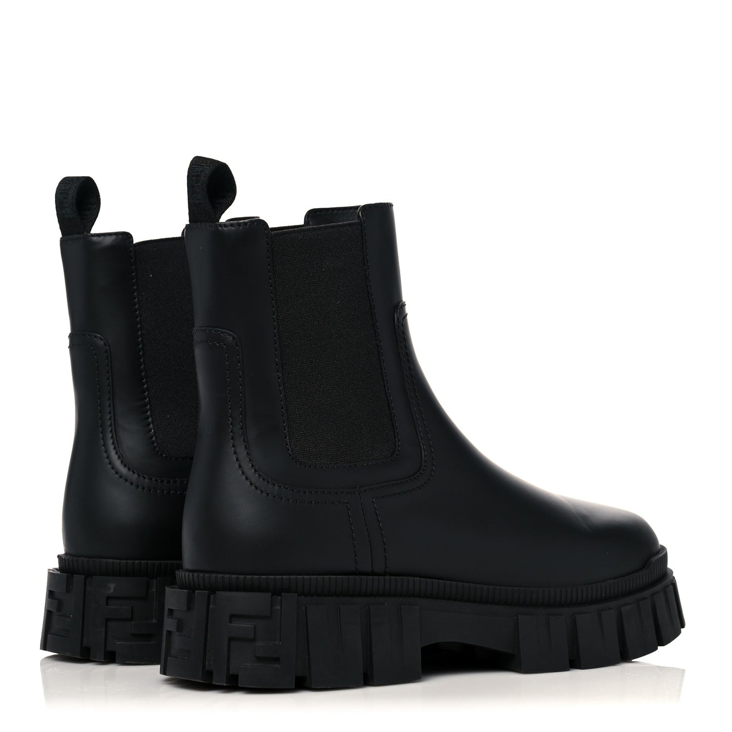 Calfskin Rubber Fendi Force Chelsea Boots 38 Black