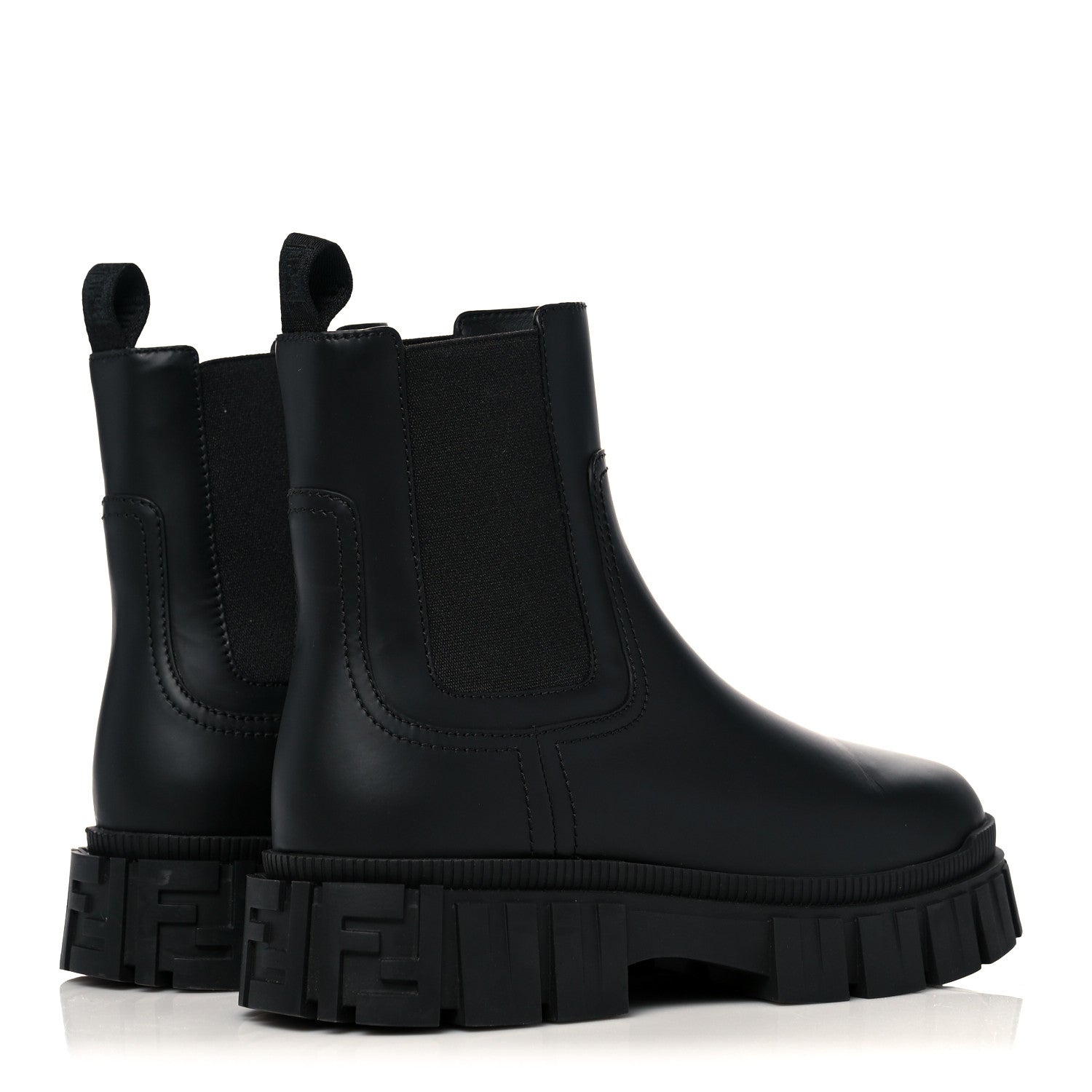 Fendi Calfskin Rubber Fendi Force Chelsea Boots 38 Black 4 of 13