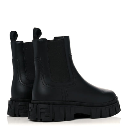 Fendi Calfskin Rubber Fendi Force Chelsea Boots 38 Black 4 of 13