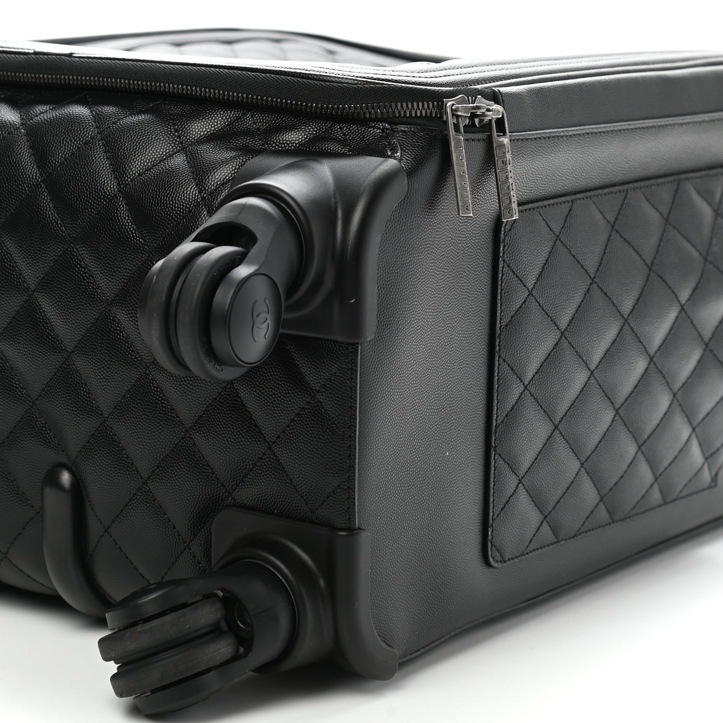 Calfskin Quilted Coco Case Trolley Black
