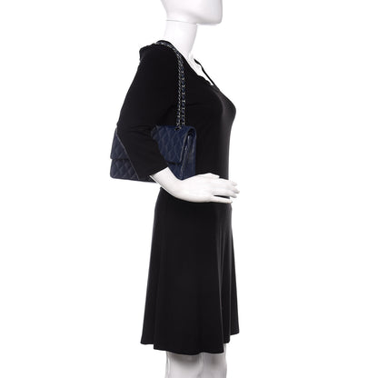 Chanel Caviar Quilted Medium Double Flap Dark Blue 2 of 11