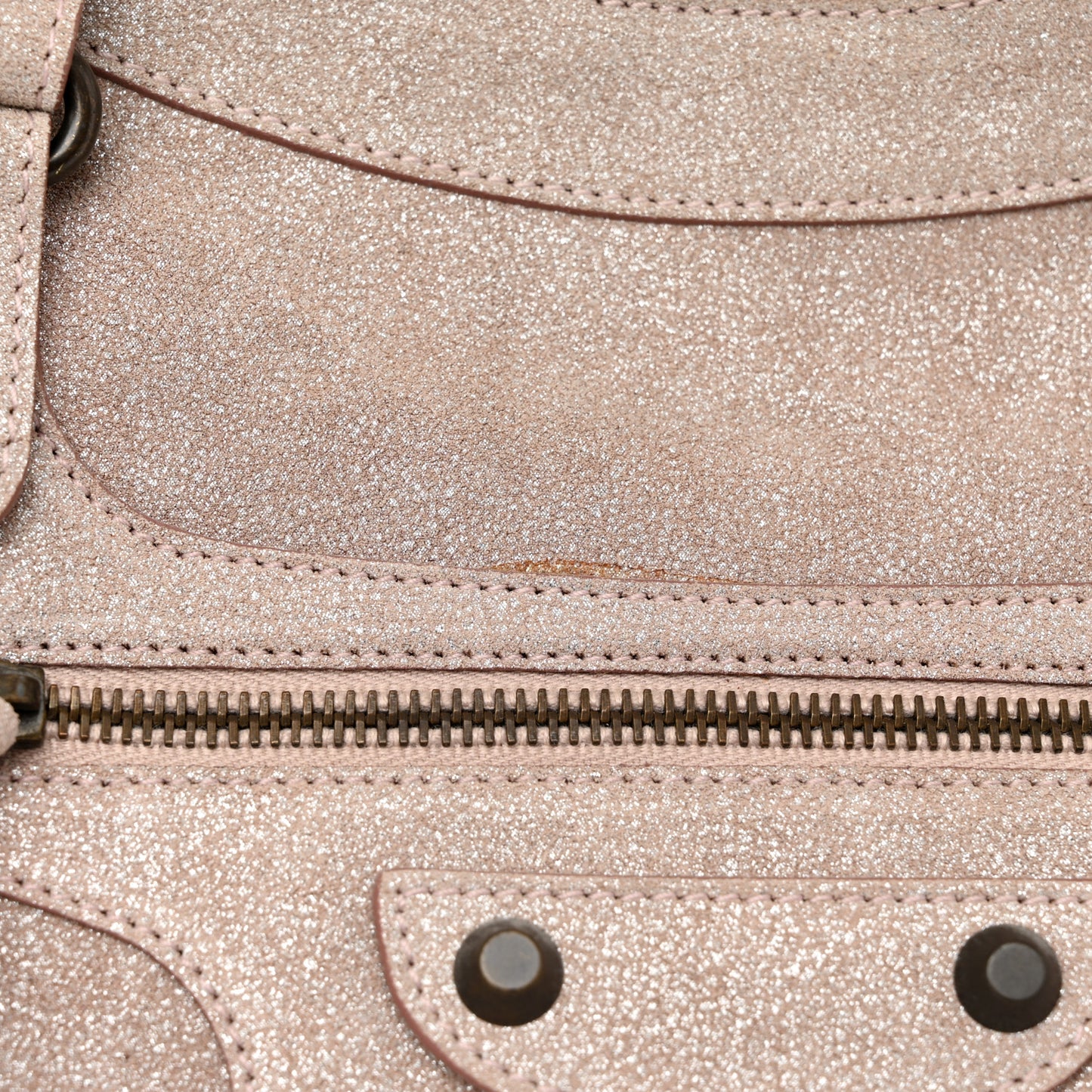 Metallic Craquele Calfskin Classic Hardware City Bois de Rose