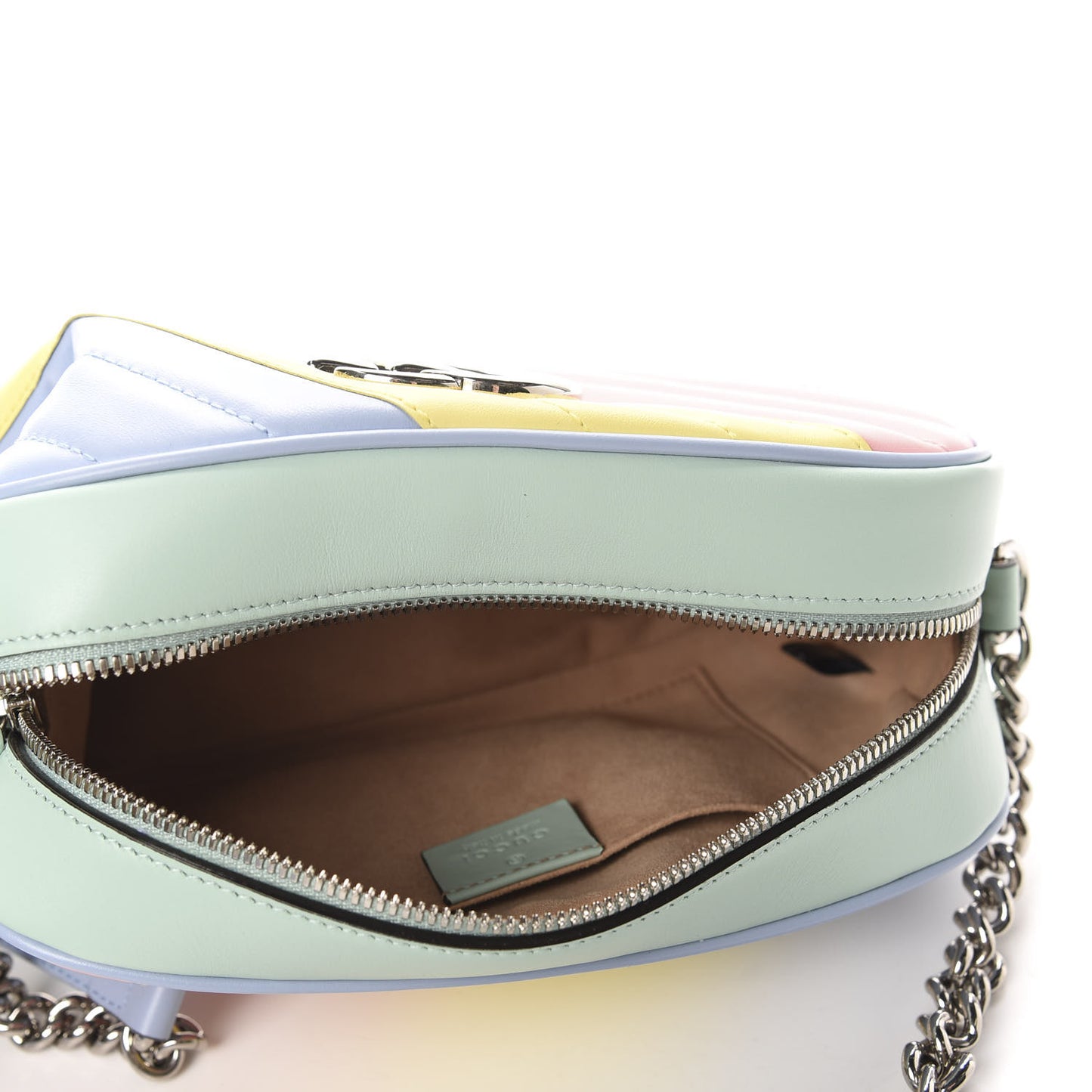 Calfskin Matelasse Diagonal Small GG Marmont Chain Shoulder Bag Multicolor Pastel