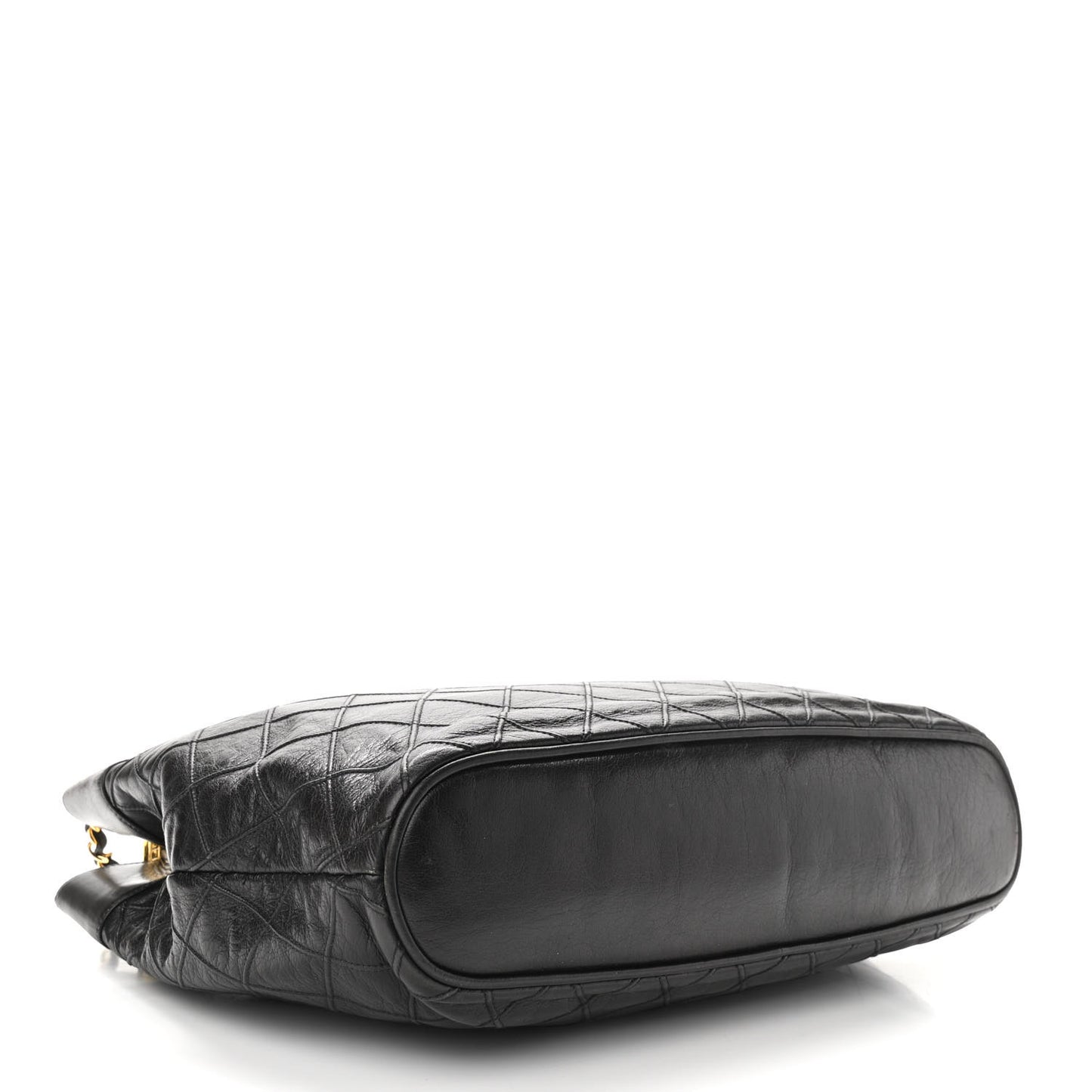 Lambskin Stitched Shopper Tote Black