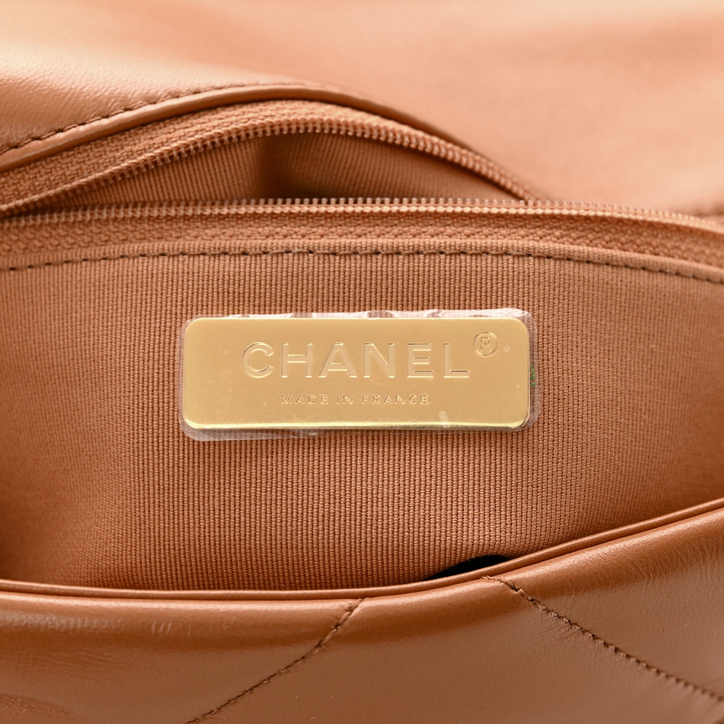 Lambskin Quilted Medium Chanel 19 Flap Brown
