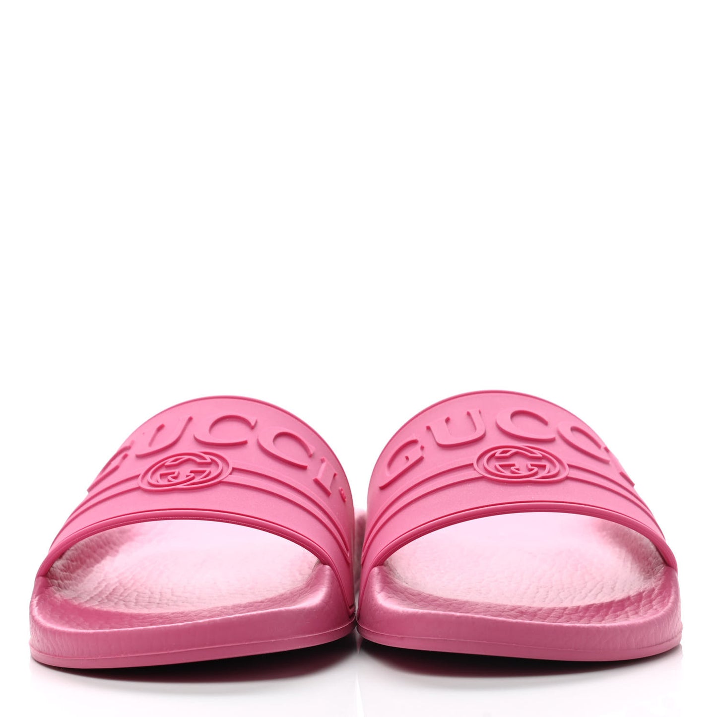 Rubber Womens Logo Slide Sandals 38 Fuchsia