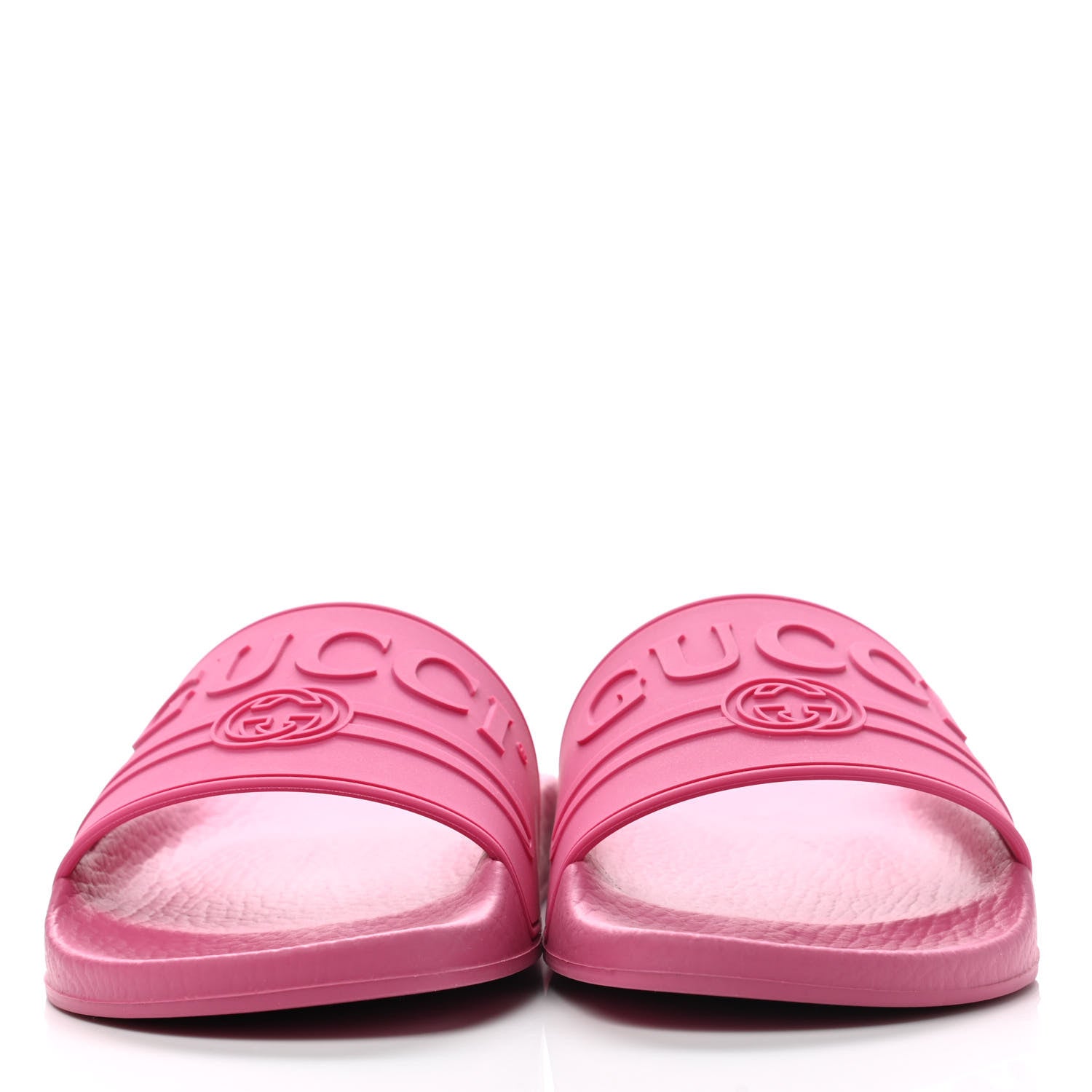 Gucci Rubber Womens Logo Slide Sandals 38 Fuchsia 2 of 6