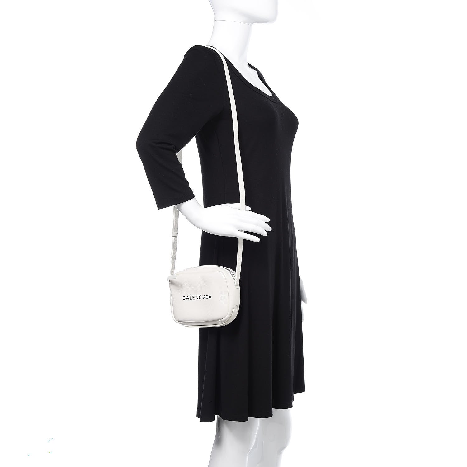 Balenciaga Calfskin Logo XS Everyday Camera Bag White 2 of 9