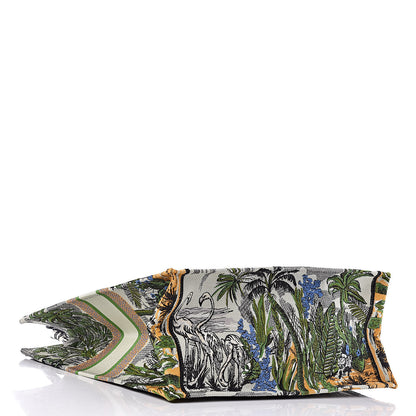 Christian Dior Canvas Embroidered Toile De Jouy Tropicalia Book Tote Green 4 of 9