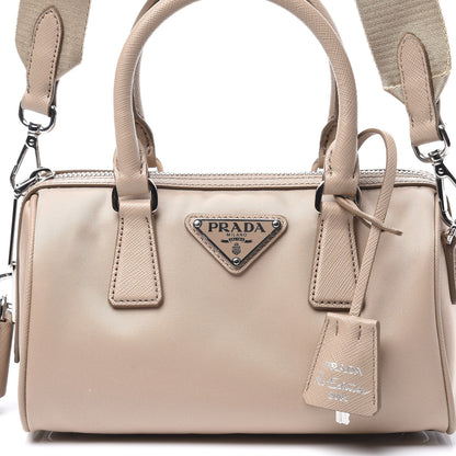 Prada Tessuto Nylon Saffiano Re-Edition 2005 Top Handle Crossbody Bag Cammeo 14 of 14