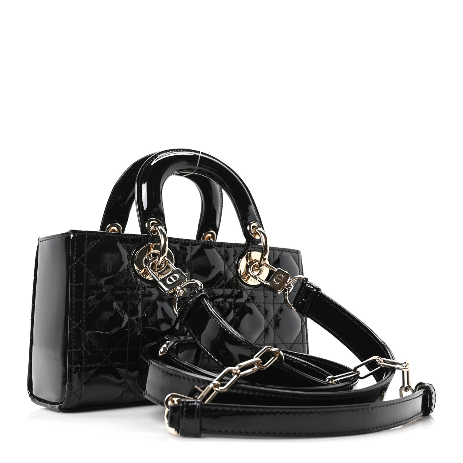 Christian Dior Patent Cannage Small Lady D-Joy Black 1840361