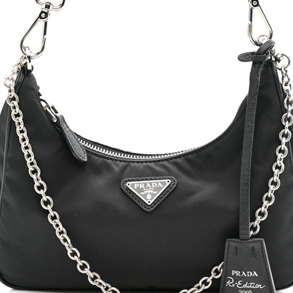Prada Nylon Re-Edition 2005 Shoulder Bag Black 8 of 12