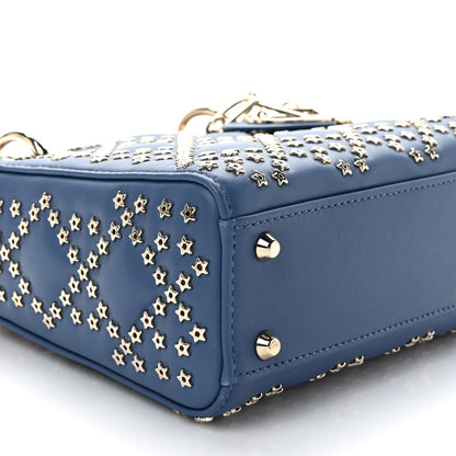 Christian Dior Lambskin Cannage Lucky Star Studded Mini Lady Dior Denim Blue 7 of 9