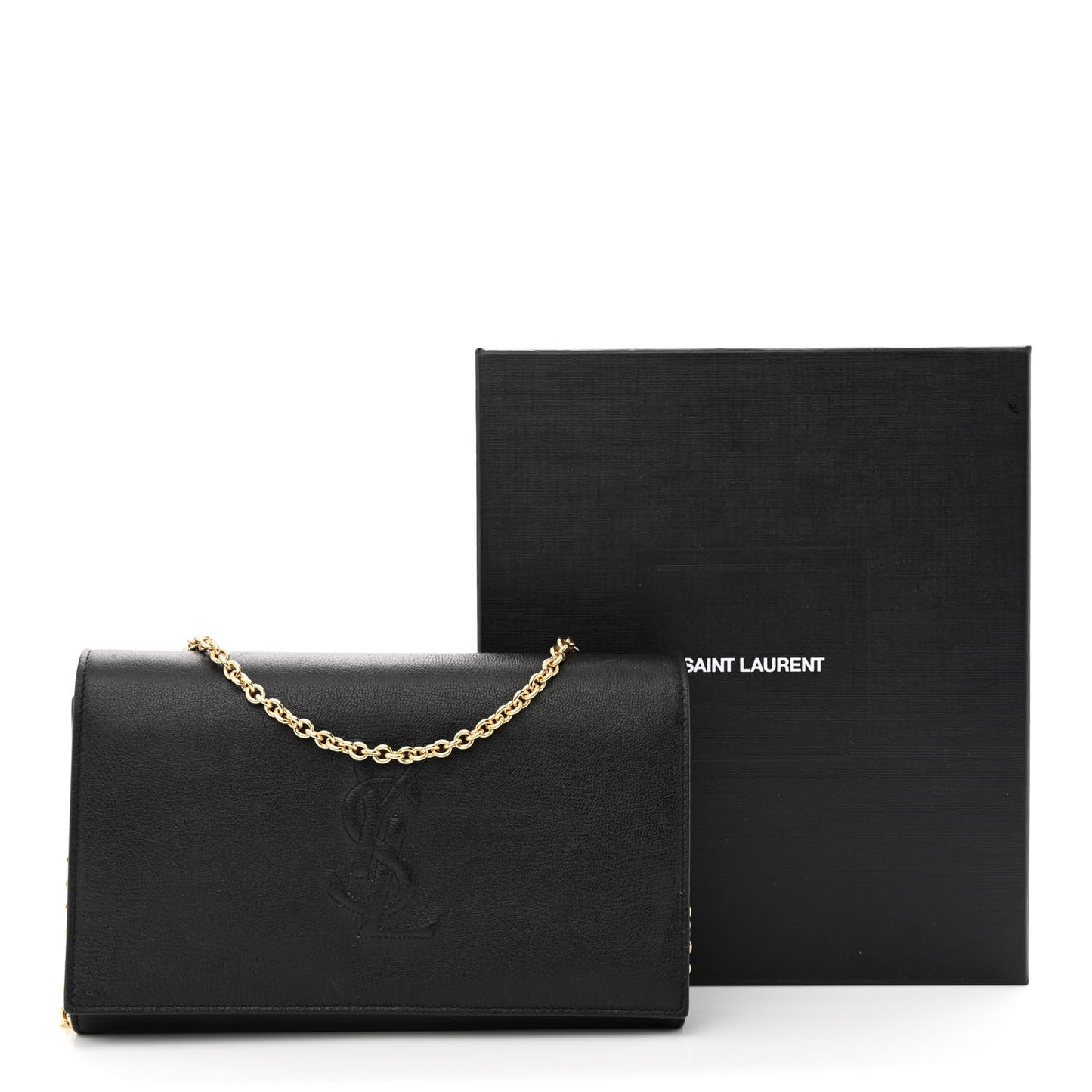 Calfskin Monogram Belle de Jour Chain Clutch Black