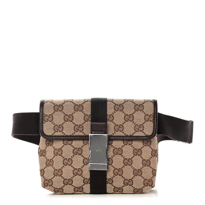 Gucci Monogram Waist Pouch Bag Dark Brown 1 of 11