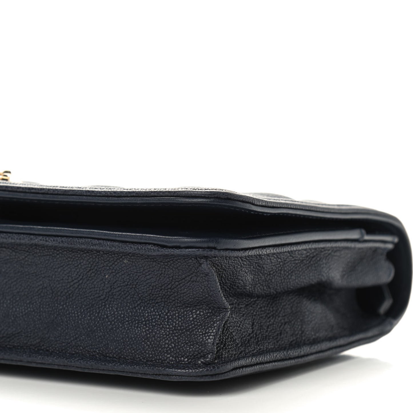 Caviar Quilted Boy Wallet On Chain WOC Navy