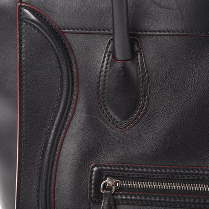 Celine Smooth Calfskin Mini Luggage Black Pink Trim 9 of 27
