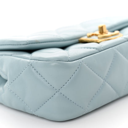 Chanel Lambskin Quilted Mini Flap Light Blue 9 of 12