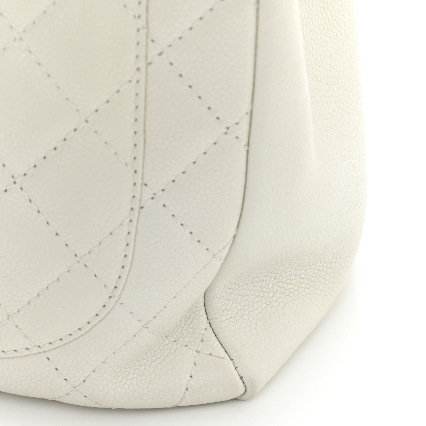 Caviar Quilted Grand Shopping Tote GST White